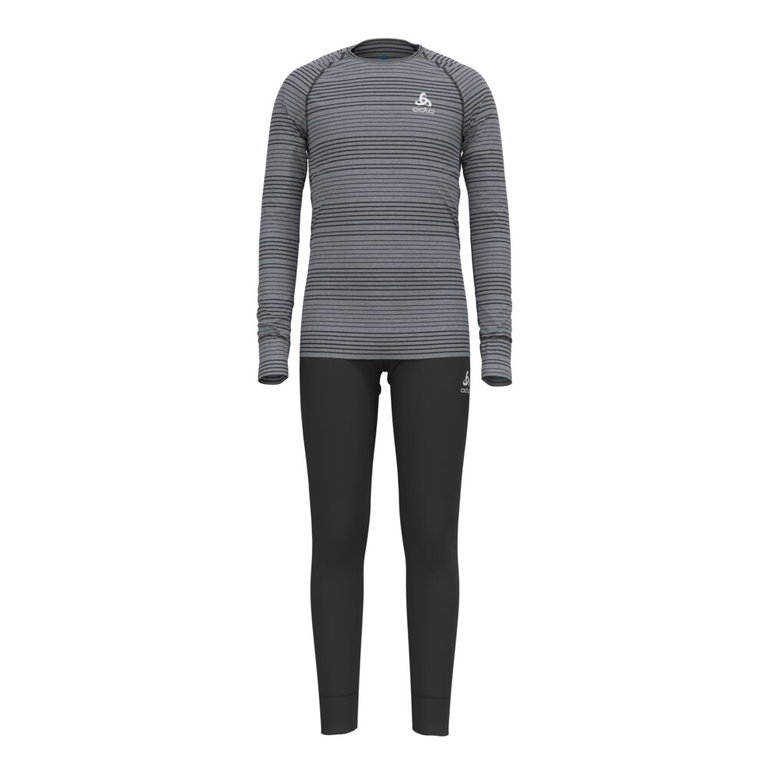 Odlo Long Sleeve Shirt + Trousers Active Warm Eco (warm, soft, brushed inside) Underwear grey/black Kids